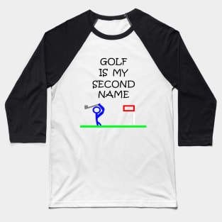 Stick Figure Golf Baseball T-Shirt